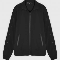 Man Tracksuit Tops Matte Popper Track Jacket - Black TRACKSUITS