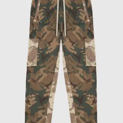 Man Casual Trousers CARGO PANTS Paint Splatter Camo Cargos Pants - Camo