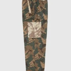 Man Casual Trousers CARGO PANTS Paint Splatter Camo Cargos Pants - Camo