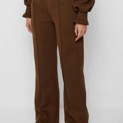Woman Tracksuits Paperbag Waist Joggers - Chocolate Brown