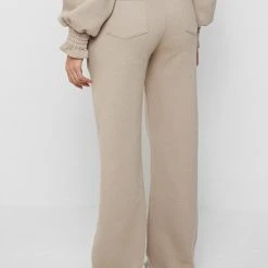 Woman Tracksuits Paperbag Waist Joggers - Taupe