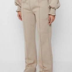 Woman Tracksuits Paperbag Waist Joggers - Taupe