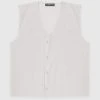 Man Tops SHORTS SETS Pleated Vest - Ice Grey