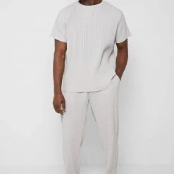 Man Casual Trousers Pleated Trousers - Ice Grey