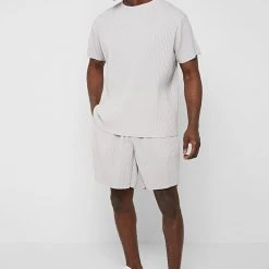 Man Shorts SHORTS SETS Pleated Shorts - Ice Grey