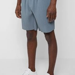 Man Shorts Pleated Shorts - Steel Blue