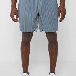 Man Shorts Pleated Shorts - Steel Blue