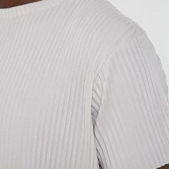 Man T-Shirts Pleated T-Shirt - Ice Grey