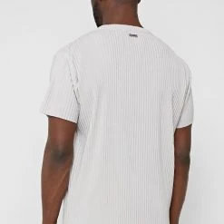 Man T-Shirts Pleated T-Shirt - Ice Grey