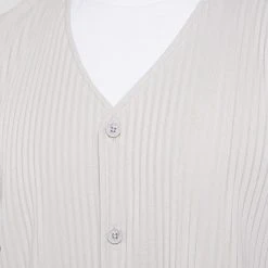 Man Tops SHORTS SETS Pleated Vest - Ice Grey