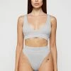 Woman Lingerie Plunge Bralette - Iced Grey