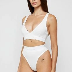 Woman Lingerie Plunge Bralette - Off White