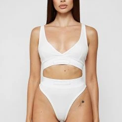 Woman Lingerie Plunge Bralette - Off White