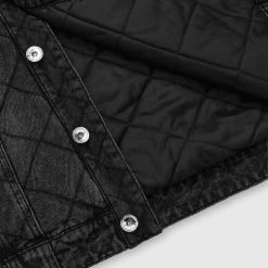 Woman Jackets Quilted Denim Jacket - Washed Black