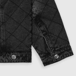 Woman Jackets Quilted Denim Jacket - Washed Black
