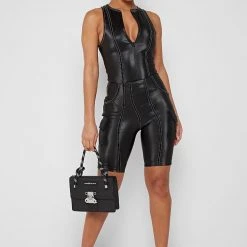 Woman Shorts High Waisted Cycling Shorts - Black CO-ORDS