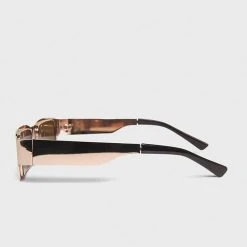 Accessories Rectangle Stainless Steel Sunglasses - Gold