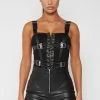 Woman Tops BODYSUITS Reflective Bungee Corset Bodysuit - Black