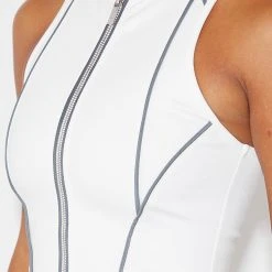 Woman Tops TOPS & T SHIRTS Reflective Piped Crop Top - White