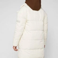 Woman Coats Reversible Borg Longline Puffer Coat - Beige OUTERWEAR