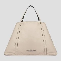 Woman Accessories Reversible Vegan Leather Shopper Tote Bag - Black/Beige