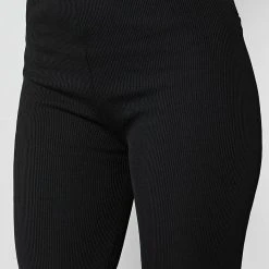 Woman Shorts Ribbed Cycling Shorts - Black CO-ORDS