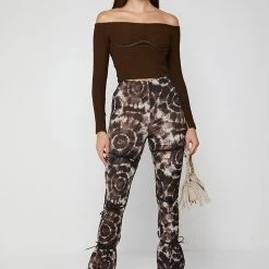 Woman Tops Rope Underbust Crop Top - Chocolate Brown TOPS & T SHIRTS