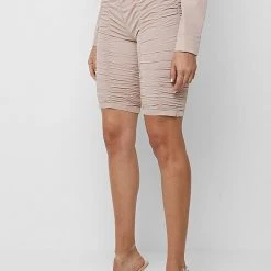 Woman Shorts Ruched Cycling Shorts - Dusty Pink CO-ORDS