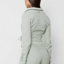 Woman Shirts Ruched Detail Shirt - Sage Green