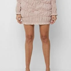 Woman Skirts CO-ORDS Ruched Ruffle Mini Skirt - Dusty Pink