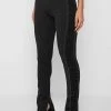 Woman Leggings Ruched Side Flared Leggings - Black