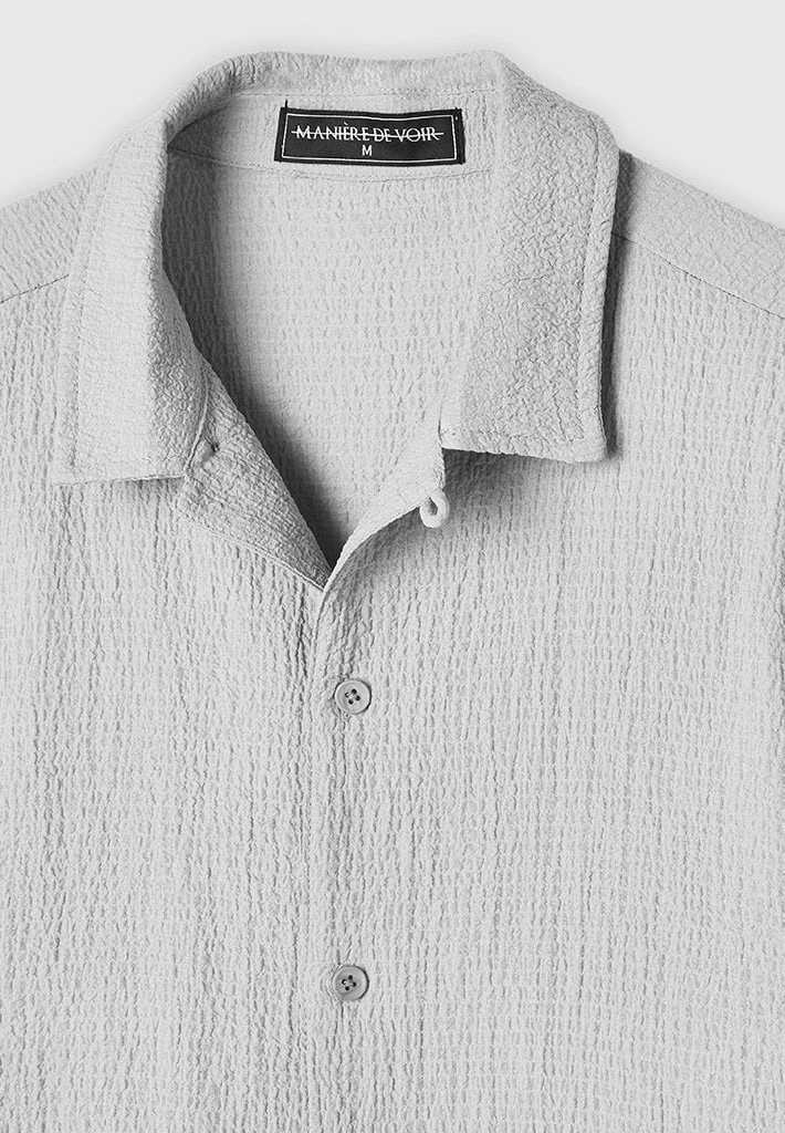 Man Shirts Seersucker Shirt - Grey