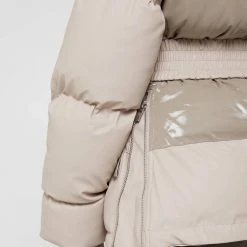 Woman Coats Matte & High Shine Belted Puffer Jacket - Beige