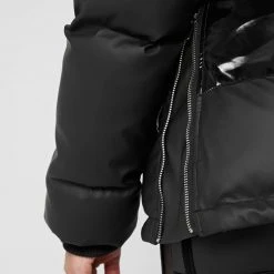 Woman Coats OUTERWEAR Matte & High Shine Belted Puffer Jacket - Black
