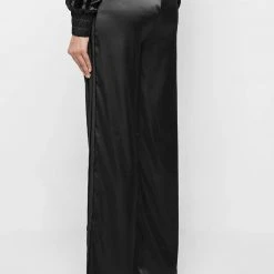 Woman Tracksuits Satin And Velvet Trousers - Black