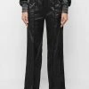 Woman Tracksuits Satin And Velvet Trousers - Black