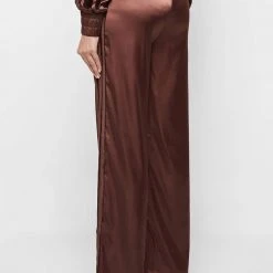 Woman Tracksuits Satin And Velvet Trousers - Brown