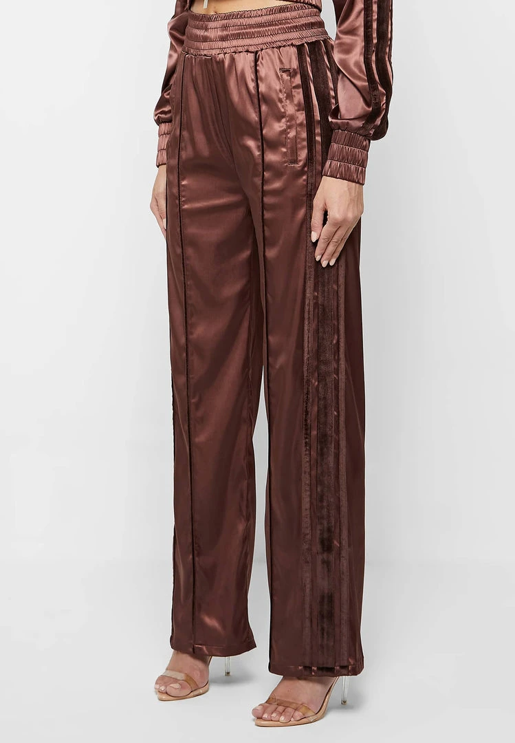 Woman Tracksuits Satin And Velvet Trousers - Brown
