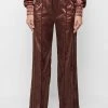 Woman Tracksuits Satin And Velvet Trousers - Brown