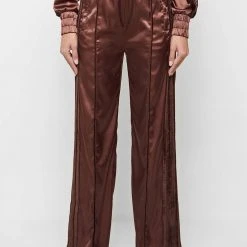 Woman Tracksuits Satin And Velvet Trousers - Brown