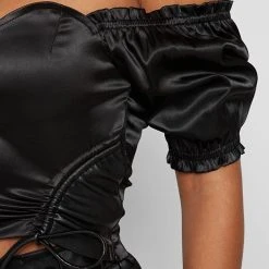 Woman Tops TOPS & T SHIRTS Satin Bustier Top - Black