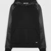 Man Hoodies Satin Sleeve Hoodie - Black