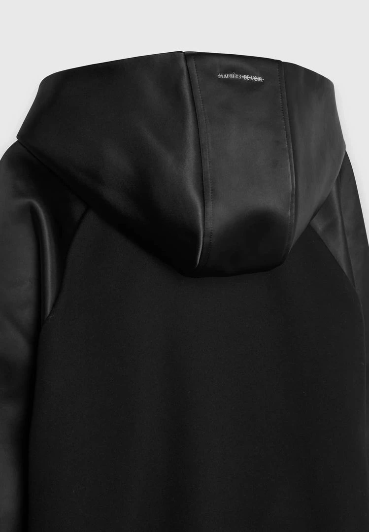 Man Hoodies Satin Sleeve Hoodie - Black