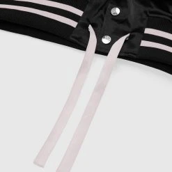 Man Jackets Dreamer Satin Varsity Jacket – Black