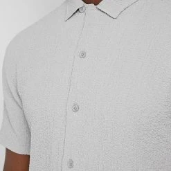 Man Shirts Seersucker Shirt - Grey