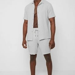 Man Shirts Seersucker Shirt - Grey