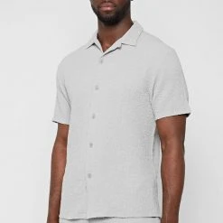 Man Shirts Seersucker Shirt - Grey