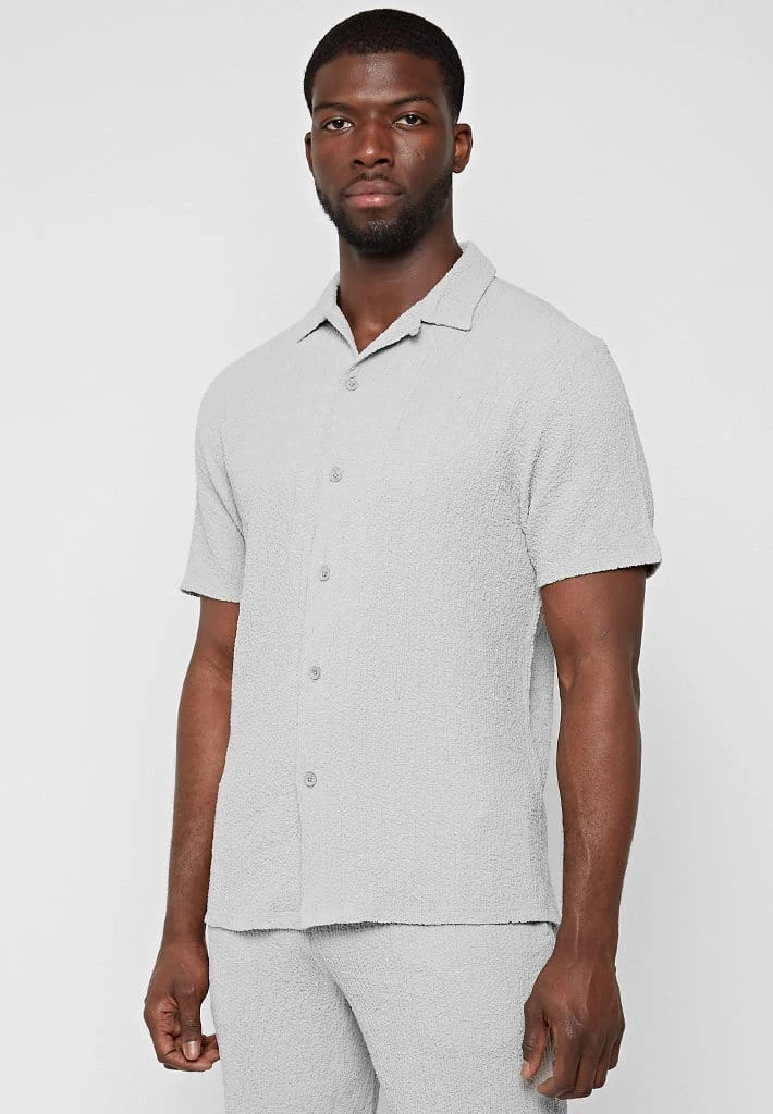 Man Shirts Seersucker Shirt - Grey