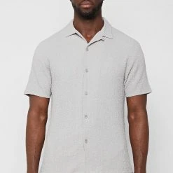 Man Shirts Seersucker Shirt - Grey
