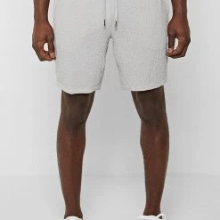 Man Shorts Seersucker Shorts - Grey SHORTS SETS